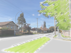 Sketch of bike lane created by Toole Design