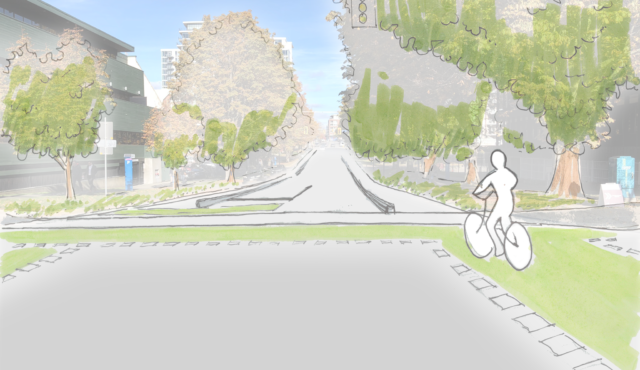 Sketch of bike lane on Fort Street