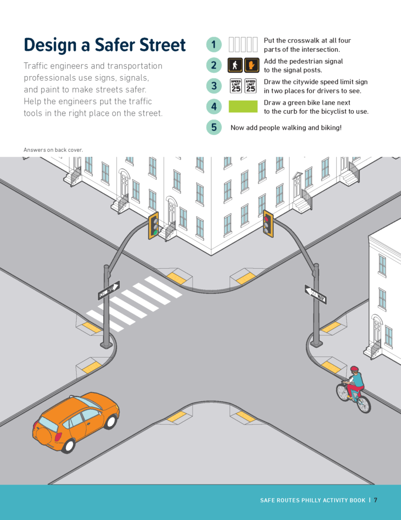 An Activity Book resource that asks older students to apply what they know about designing a safer street.