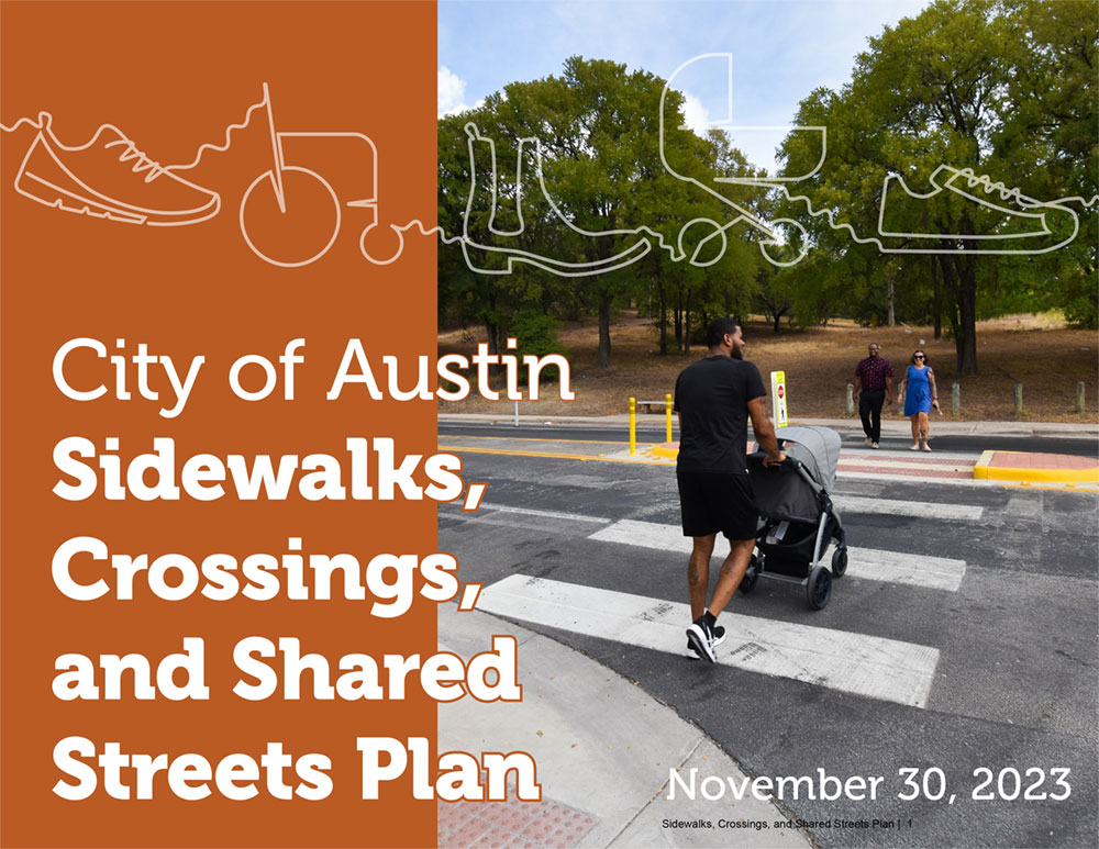 Cover of the City of Austin's Sidewalks, Crossings, and Shared Streets Plan