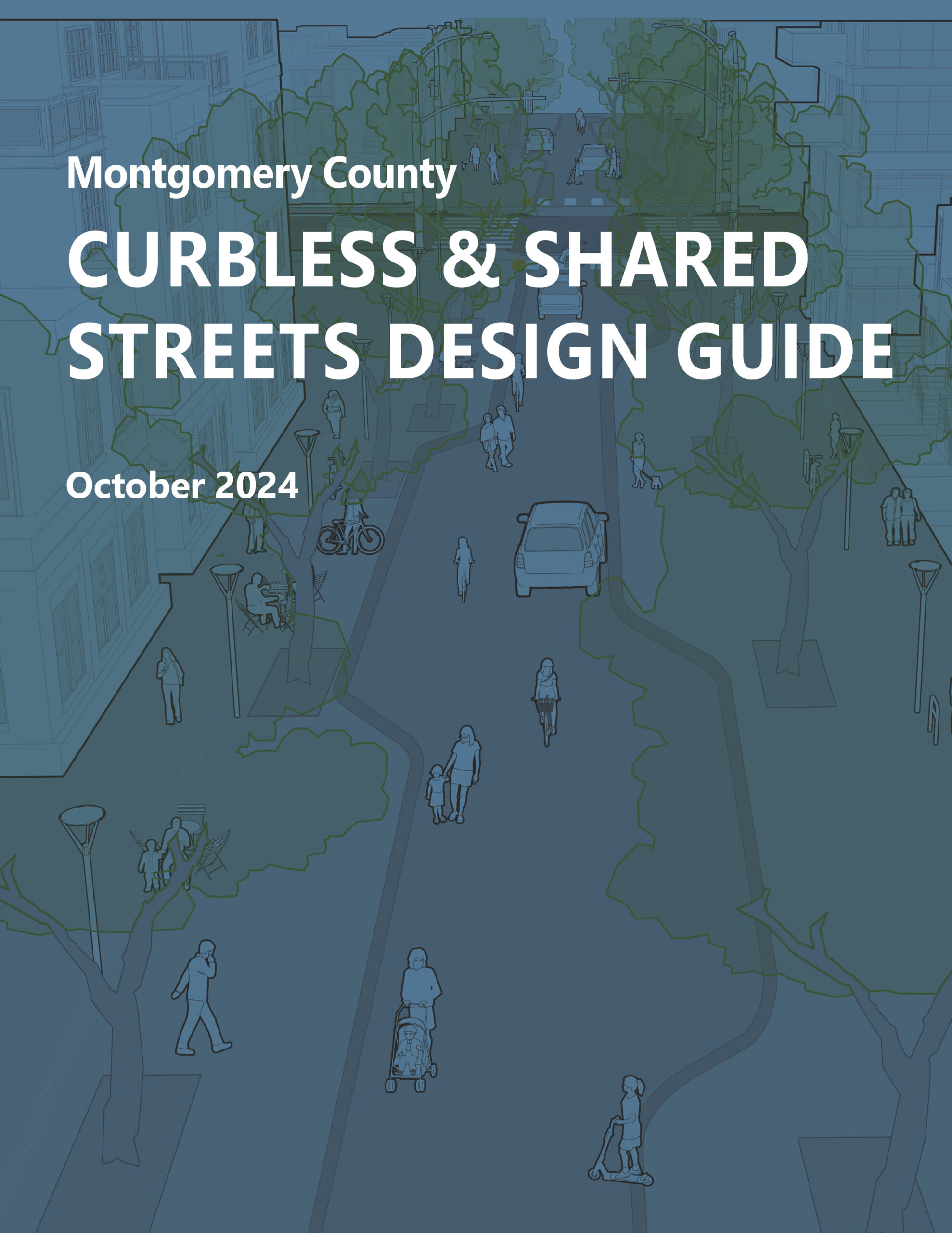 Cover of the Montgomery County Curbless and Shared Streets Design Guide