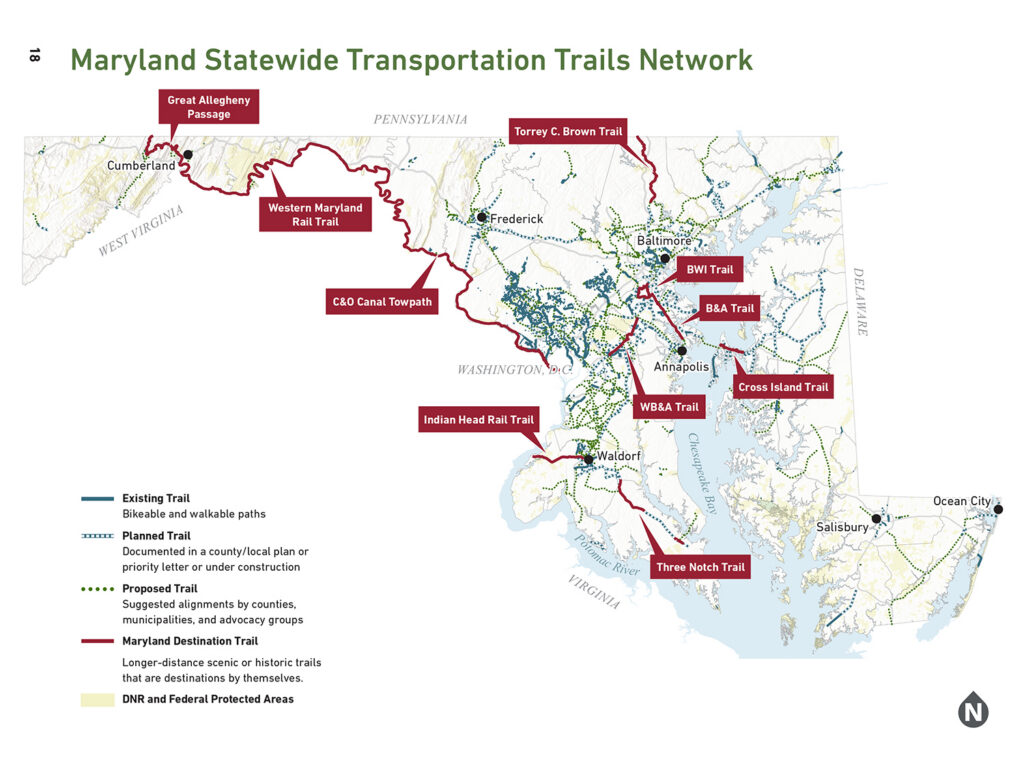 Map from Maryland's State Transportation Trails Strategic Plan