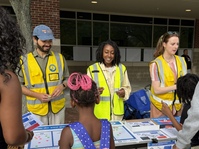 Cristian at a Boston Safe Routes to School event