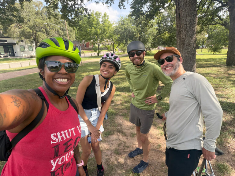 Anushka on a bike ride with our Austin Augmentation Team